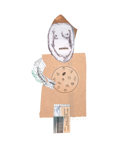 Jerry Jeanmard Untitled, 2021 collage on paper 20" x 15" JJ 279 Moody Gallery