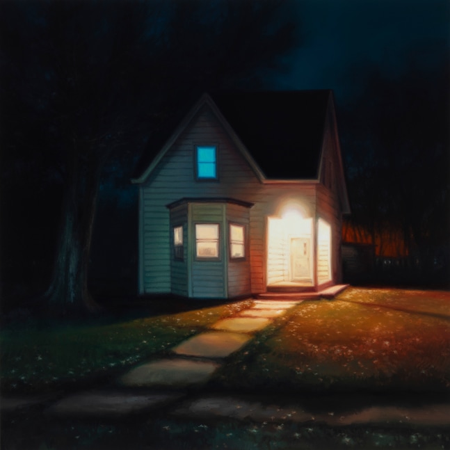 Sarah Williams Hook Drive, 2025 oil on board 16'' x 16'' SW 98, Moody Gallery