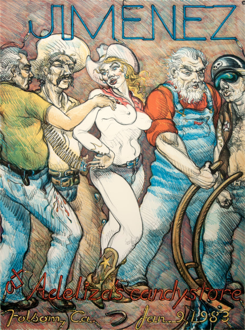 Luis Jiménez Jimenez at Adeliza's Candy Store, 1983 lithograph, ed: 40 30" x 22 1/4" MC 994 Moody Gallery