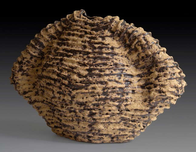 Tracye Wear Golden Lava Mango Seed Vessel, 2021 mid-range stoneware, glazes 16 3/4" x 25 1/2" x 10" TW 104 Moody Gallery