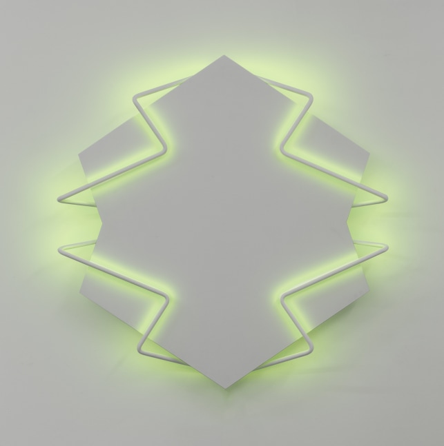 Jay Shinn Badge 79, 2017 neon and sintra 38" x 36" x 8" Moody gallery