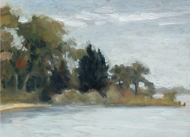 Jean Carruthers Wetta Toms River Penninsula, 2007 oil on multi-media artboard 5" x 7" JCW 92 Moody Gallery