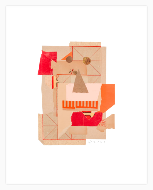 Jerry Jeanmard Untitled, 2023 collage on paper 24'' x 19'' JJ 323, Moody Gallery