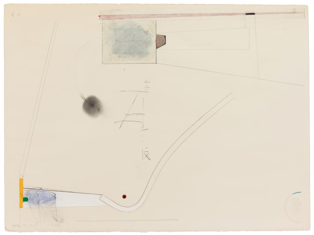 Stephen Greene R. 3, 1972 mixed media on paper 22 1/4" x 30" SGRN 13 Moody Gallery