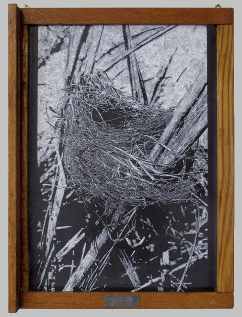 Helen Altman Nest 13, 2019 slate chalkboard, acrylic and lead 24 1/4" x 18" x 2" HA 760 Moody Gallery