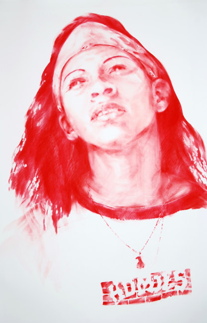 James Drake Red Gabriella, 2010 pastel on paper 90" x 60" JD 192 Moody Gallery