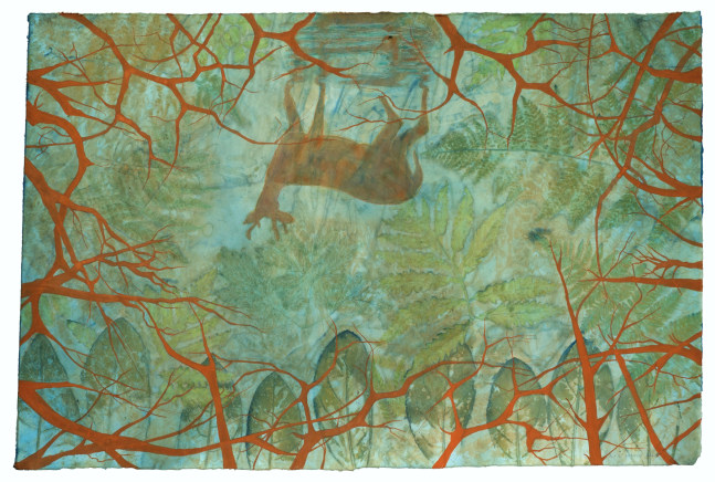 Liz Ward
Sicut Cervus, 2025
watercolor, pastel, and colored pencils on Japanese paper
21" x 32"
LW 332
 