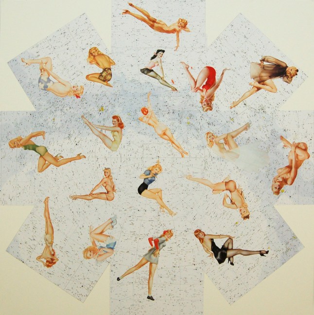 Al Souza Star Atlas Pinups, 2010 cut paper 49 1/8" x 49 1/8" MC 982 Moody Gallery