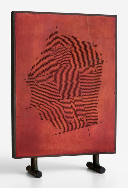 Jim Love Plowed Bear Camouflaged, 1972-73 steel, plaster and red pigment 15 1/4" x 10 1/4" x 3 3/4" MC 1030