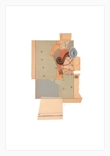Jerry Jeanmard Sea Creature, 2013 collage on paper 22" x 15" JJ 135 Moody Gallery