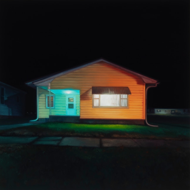 Sarah Williams Peck Street, 2024 oil on board 16'' x 16'' SW 107, Moody Gallery