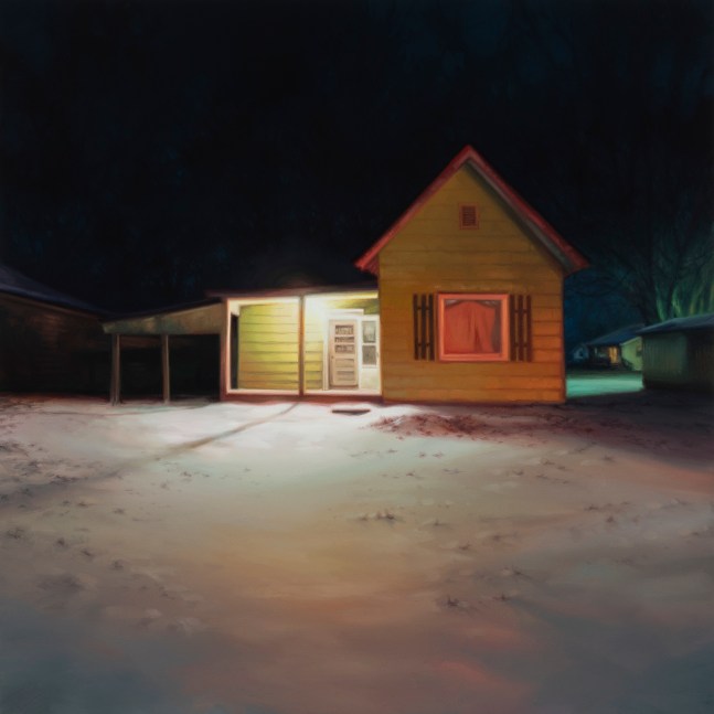 Sarah Williams Green Hills Avenue, 2024 oil on board 16'' x 16'' SW 119, Moody Gallery