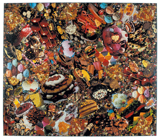 Al Souza Sweet Things, 2002 puzzle parts and glue on wood 72" x 84" AS 508 Moody Gallery