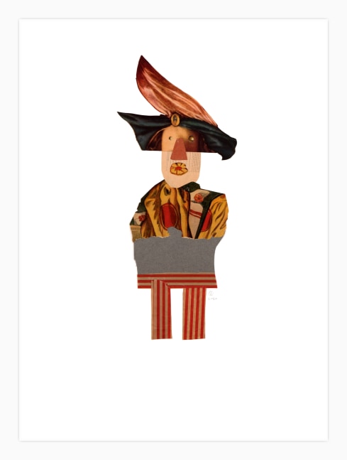 Jerry Jeanmard Courtier, 2020 collage on paper 30" x 22" JJ 261 Moody Gallery