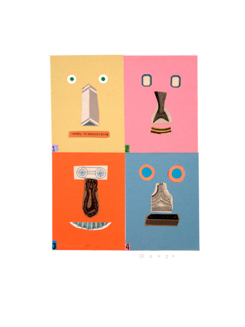 Jerry Jeanmard Untitled, 2020 collage on paper 20" x 15" JJ 244 Moody Gallery