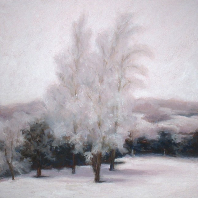 Jean Carruthers Wetta Snow Trilogy #2: Heavy Snow, 2008 oil on multi-media artboard 10" x 10" JCW 107 Moody Gallery