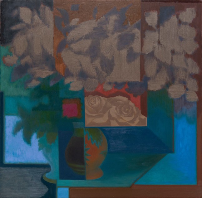 Dan Sutherland Ordaining Canopy, 2021 oil on wood 12" x 12" DS 194