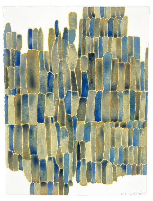 Liz Ward Cell Assembly, 2017 watercolor on paper 15" x 11 1/4" LW 340, Moody Gallery