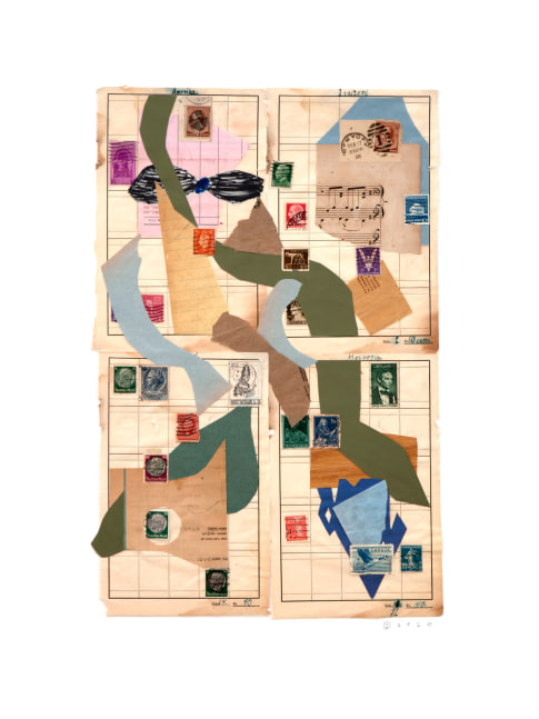 Jerry Jeanmard Untitled, 2020 collage on paper 24" x 18" JJ 251 Moody Gallery