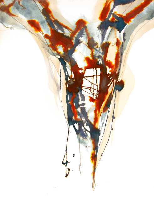 Arthur Turner Pendulum, 44, 2016 watercolor, ink, coffee, and graphite on paper 23" x 17 1/2" AT 2036 Moody Gallery