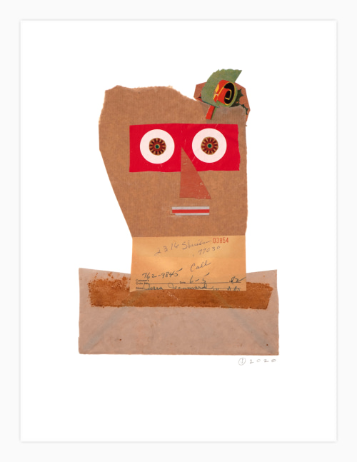 Jerry Jeanmard Reveler, 2020 collage on paper 20" x 15" JJ 234 Moody Gallery