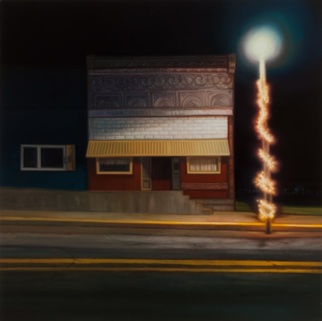 Sarah Williams Thorneburg's Restaurant, 2021 oil on board 24" x 24" SW 85 Moody Gallery