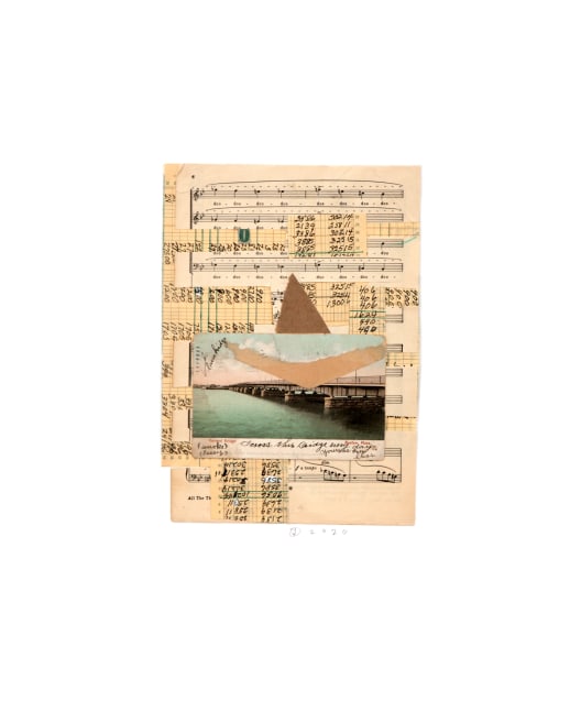 Jerry Jeanmard Music Man, 2020 collage on paper 20" x 16" JJ 246 Moody Gallery