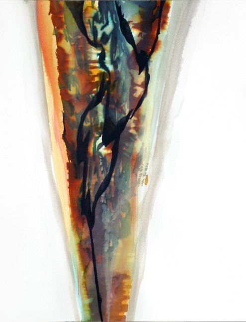 Arthur Turner Lightning Strike Series #6, 2013 watercolor and prismacolor pencil on paper 16" x 12" AT 1836 Moody Gallery