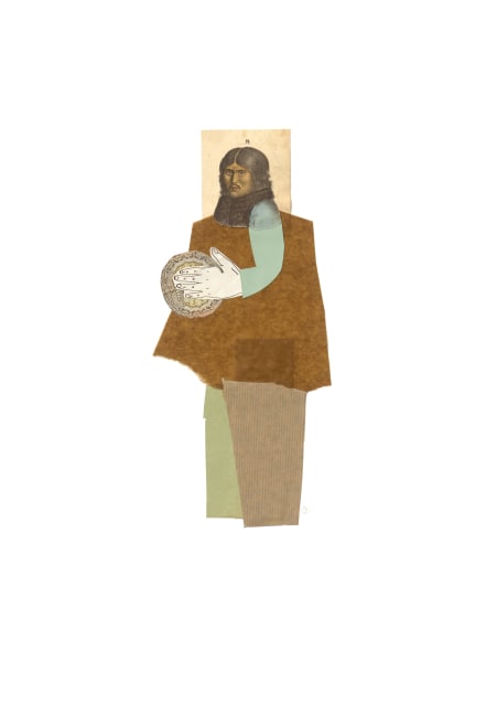 Jerry Jeanmard Hun With Hand, 2013 collage on paper 22" x 15" JJ 87 Moody Gallery