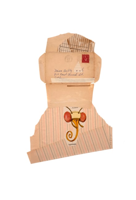 Jerry Jeanmard Man with Insect Cravat, 2019 collage on paper 22" x 15" JJ 213 Moody Gallery