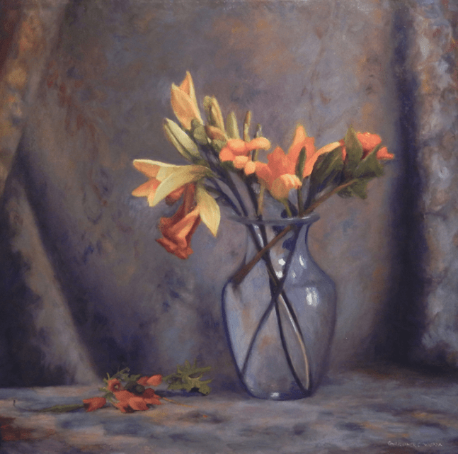 Jean Carruthers Wetta Maya's Vase, 2012 oil on multi-media board 16" x 16" JCW 15 Moody Gallery