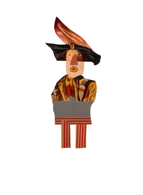 Jerry Jeanmard Courtier, 2020 collage on paper 30" x 22" JJ 261 Moody Gallery