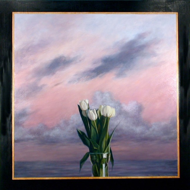 Jean Carruthers Wetta Tulips & Clouds, 2006 oil on wood panel 40" x 40" JCW 124 Moody Gallery