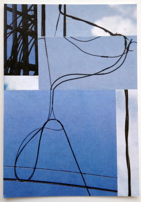 Randy Twaddle Tripod Dancer, 2013 collage on paper 5 3/8" x 3 5/8" RT 288 Moody Gallery