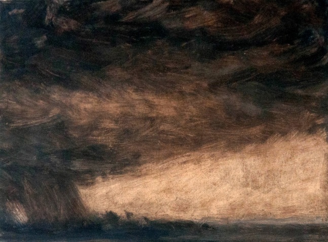 Jean Carruthers Wetta Black Rain #2, 2000 oil on paper 5" x 7" JCW 46 Moody Gallery