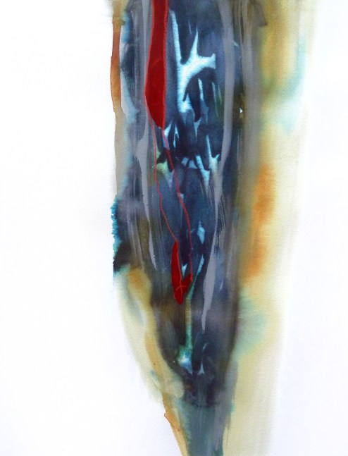 Arthur Turner Totem Study, 5, 2014 watercolor and prismacolor pencil on paper 16" x 12" AT 1887 Moody Gallery