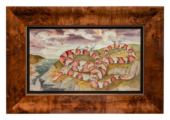 Ellen Tanner Snake Doctors, 2025 oil on panel 10" x 18" ET 67, Moody Gallery