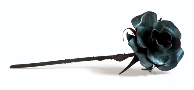 James Drake - "Rose", 1985 steel 7" x 24" x 7" WH 17, Moody Gallery