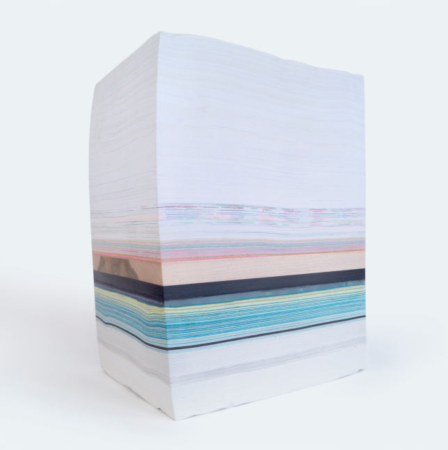 Bethany Johnson Findings: Bright Seam, 2022 matboard, paper, plastic, wood 14 1/4” x 10 1/2” x 8 1/2” BJ 165 Moody Gallery