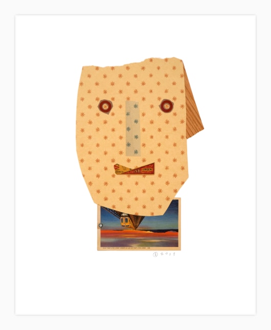 Jerry Jeanmard Boy With Chicken Pox, 2019 collage on paper 20" x 16" JJ 229 Moody Gallery