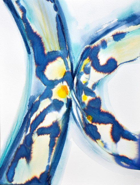 Arthur Turner Turquoise Turn, 2015 watercolor and ink on paper 16" x 12" AT 1906 Moody Gallery