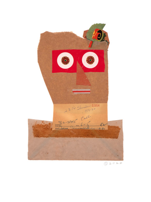 Jerry Jeanmard Reveler, 2020 collage on paper 20" x 15" JJ 234 Moody Gallery