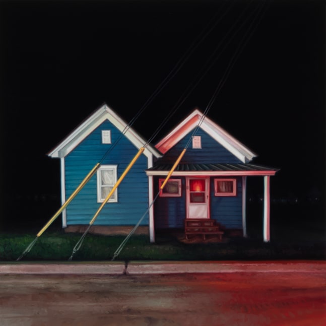Sarah Williams East Drake Street, 2024 oil on board 16'' x 16'' SW 106, Moody Gallery