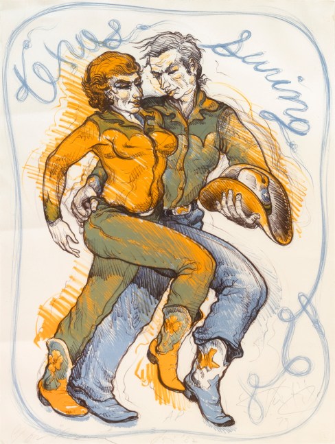 Luis Jimenez Texas Swing, 1979 lithograph, ed: A.P. 24" x 18" MC 1024