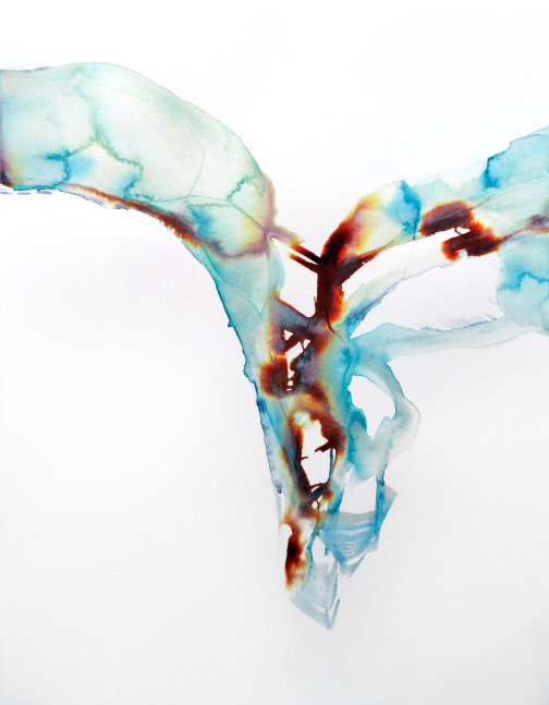 Arthur Turner Iridescent Victory, 2014 watercolor, ink and mica on paper 16" x 12" AT 1886 Moody Gallery