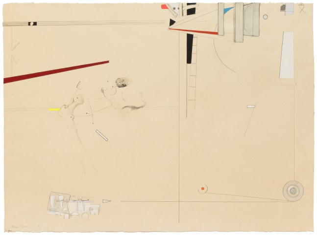 Stephen Greene Biograph 26, 1967 mixed media on paper 21 1/8" x 28 5/8" SGRN 9 Moody Gallery