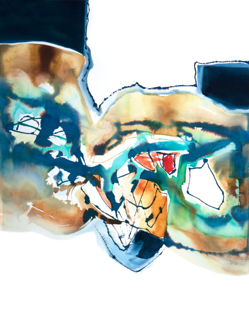 Arthur Turner Emerald Passage, 2018 watercolor and ink on paper 24" x 18" AT 2134 Moody Gallery