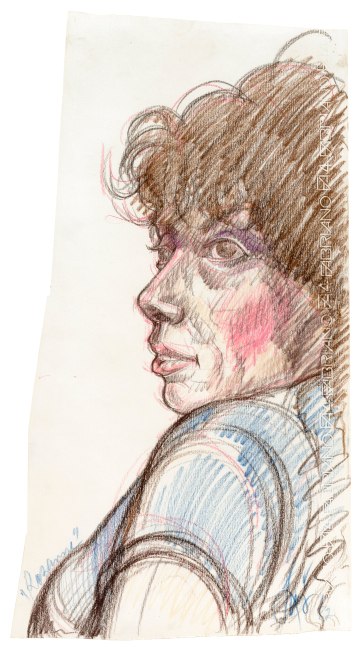 Luis Jimenez Rozanne, 1982 colored pencil on paper 22" x 12" MC 1026
