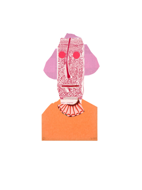 Jerry Jeanmard Acne Patient, 2020 collage on paper 20" x 15" JJ 239 Moody Gallery