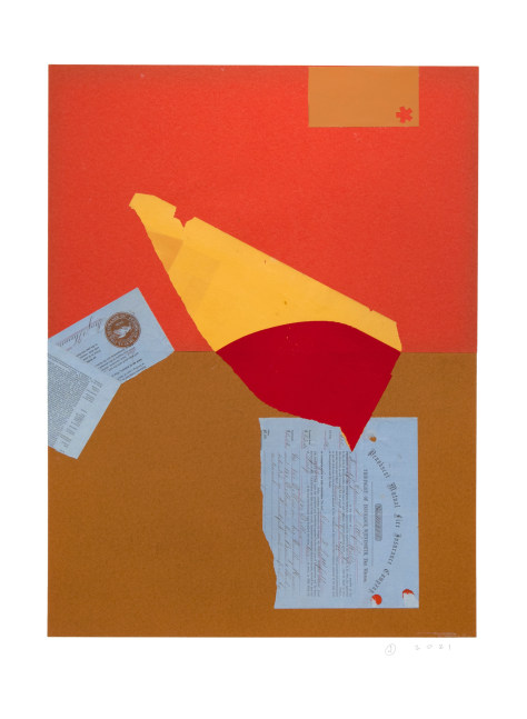 Jerry Jeanmard Untitled, 2021 collage on paper 30" x 22" JJ 273 Moody Gallery